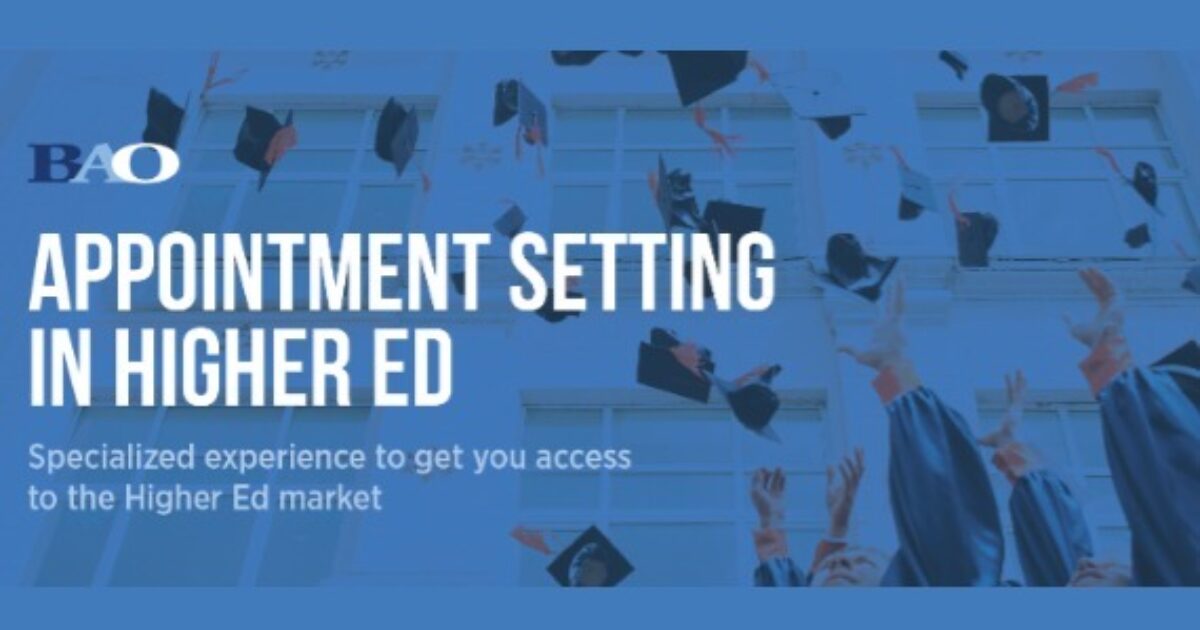 Appointment Setting in Higher Education | BAO (By Appointment Only)